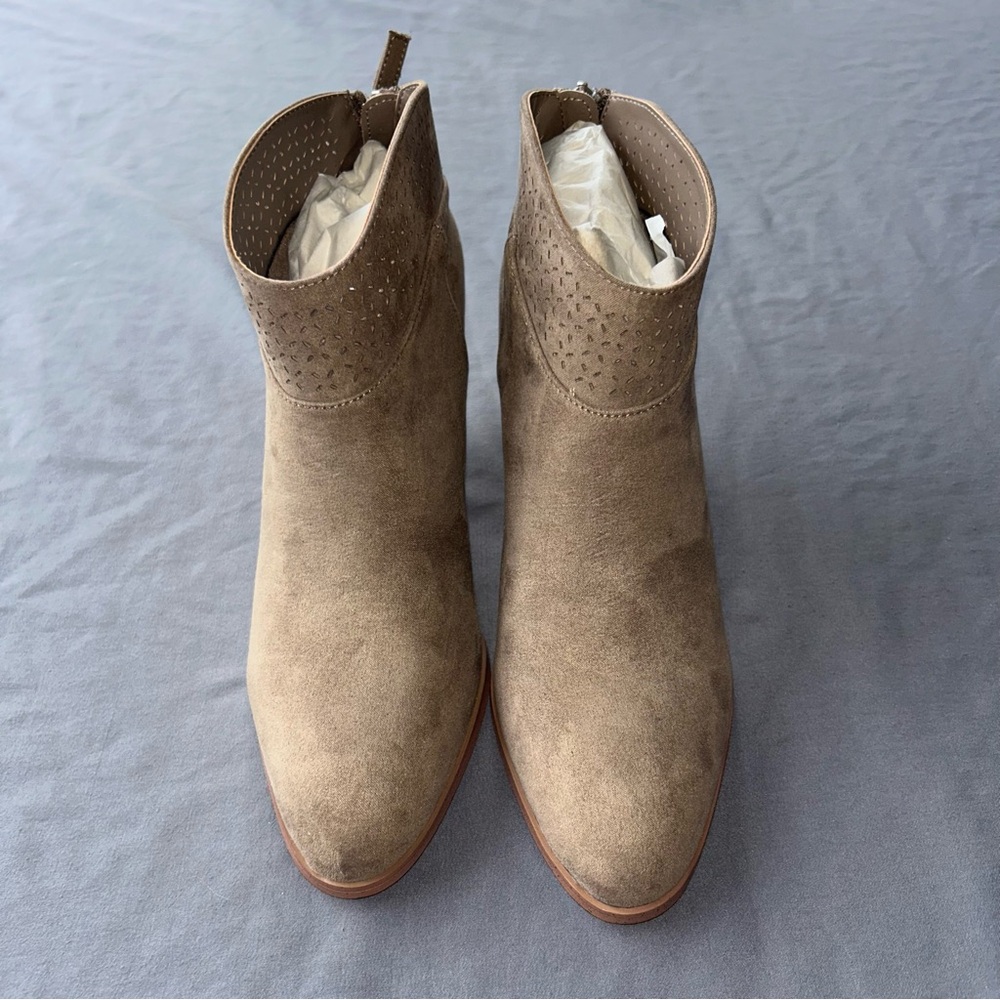Elegant Taupe Ankle Booties - Picture 3 of 5